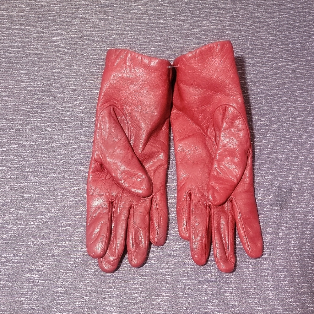 Classic Red Leather Gloves